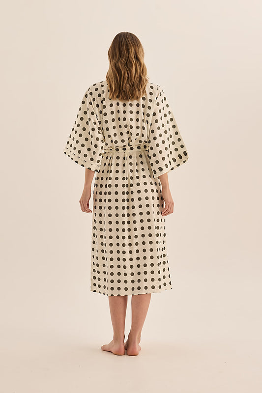 Lana Olive Spot Robe - Gingerlilly Sleepwear