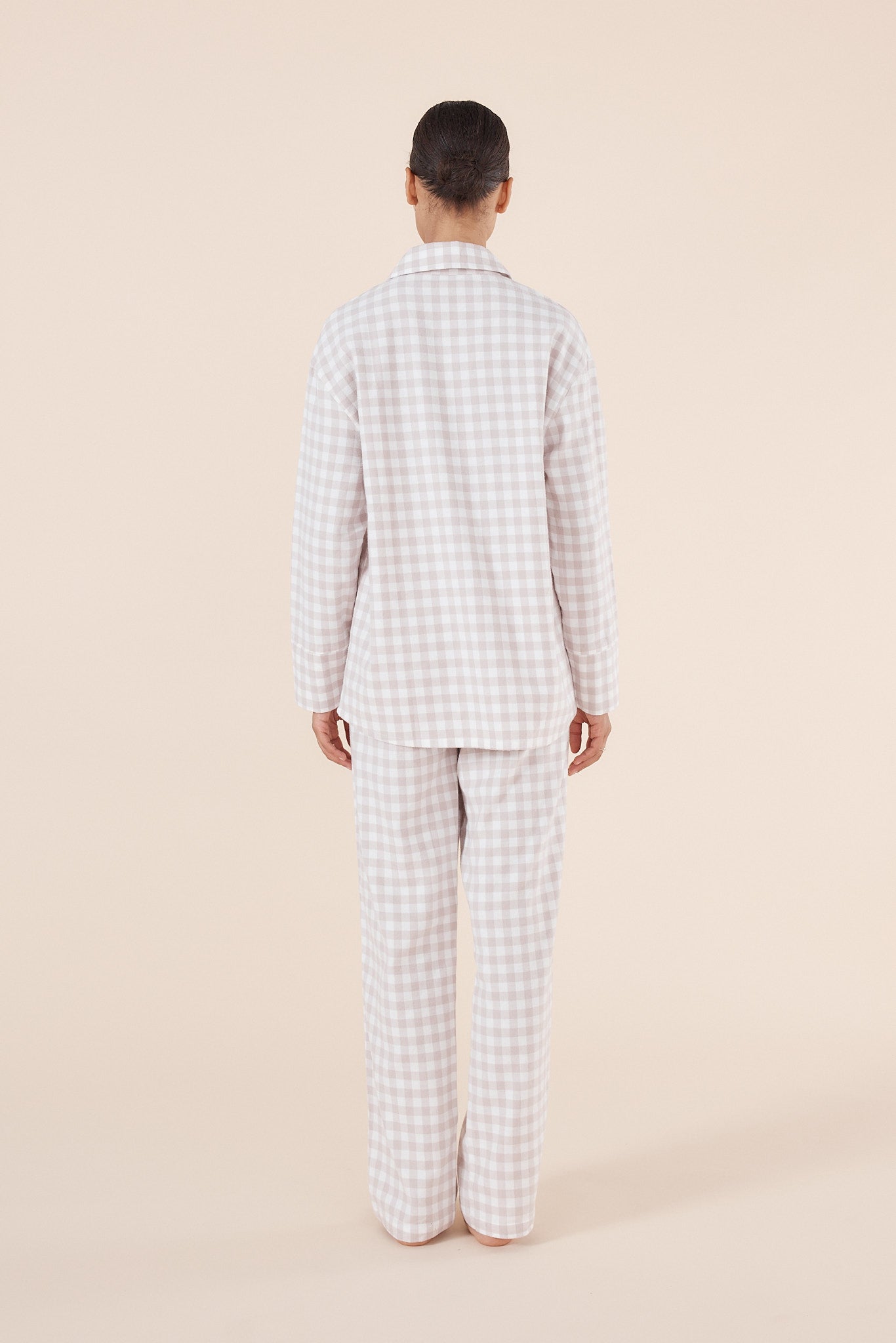 Lia Natural Gingham Cotton PJ set - Gingerlilly Sleepwear