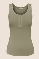 Liberty Ribbed Singlet Henley Top - Gingerlilly Sleepwear