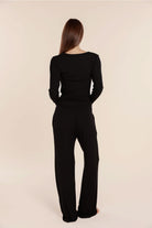 Lille Ribbed Long Sleeve Henley Top - Gingerlilly Sleepwear