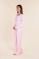 Lille Ribbed Long Sleeve Henley Top - Gingerlilly Sleepwear