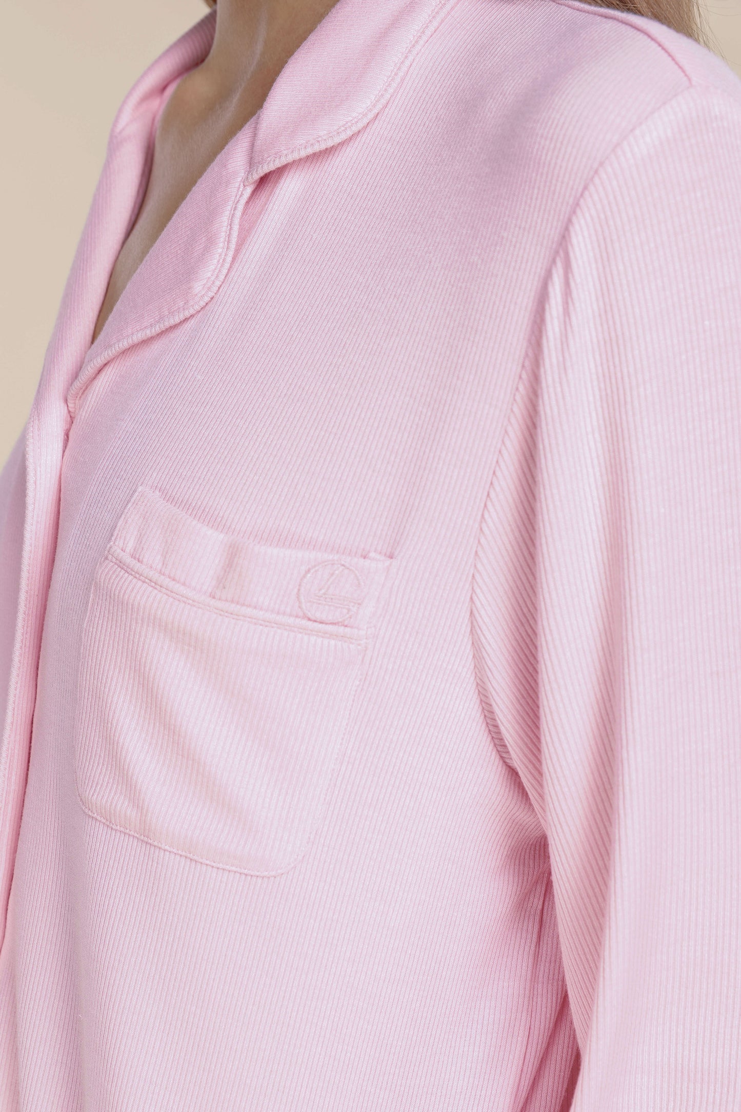 London Ribbed Long Sleeve Button Up Top - Gingerlilly Sleepwear