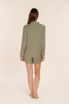 London Ribbed Long Sleeve Button Up Top - Gingerlilly Sleepwear