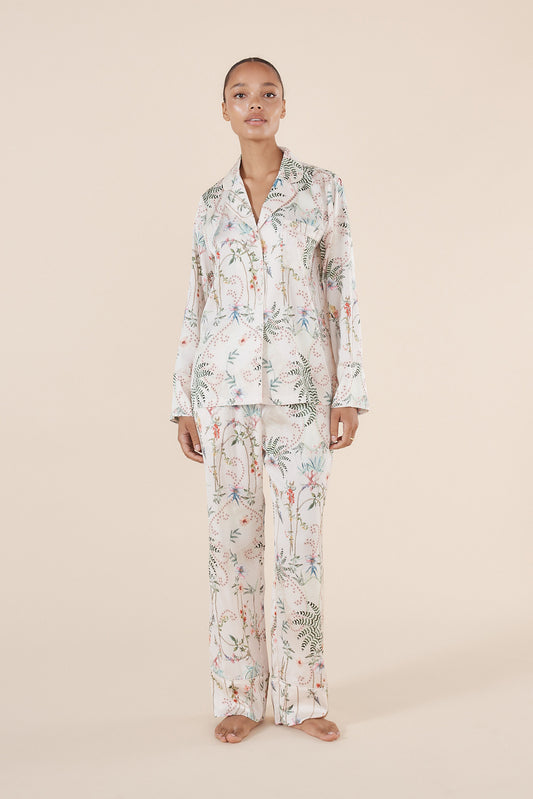 Maeve Botanical Print Satin PJ set - Gingerlilly Sleepwear