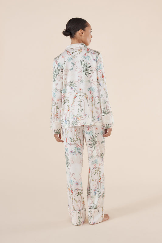 Maeve Botanical Print Satin PJ set - Gingerlilly Sleepwear