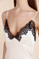 Gingerlilly Magnolia Silky Satin Long Gown - Ivory - Detail alt