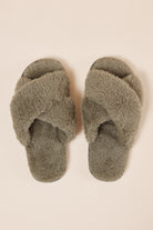 Gingerlilly Milan Plush Slipper - Olive - Top