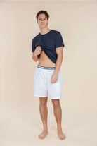Gingerlilly Noah Cotton Short PJ Set - Blue Stripe - Front