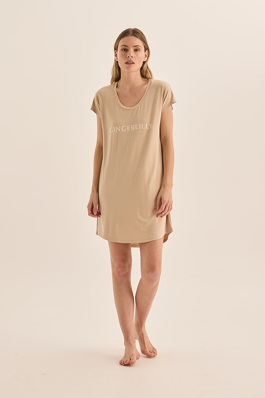 Nova Natural Bamboo Tee Nightie - Gingerlilly Sleepwear