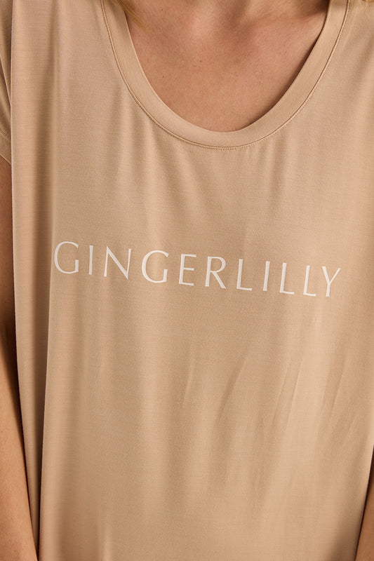 Nova Natural Bamboo Tee Nightie - Gingerlilly Sleepwear
