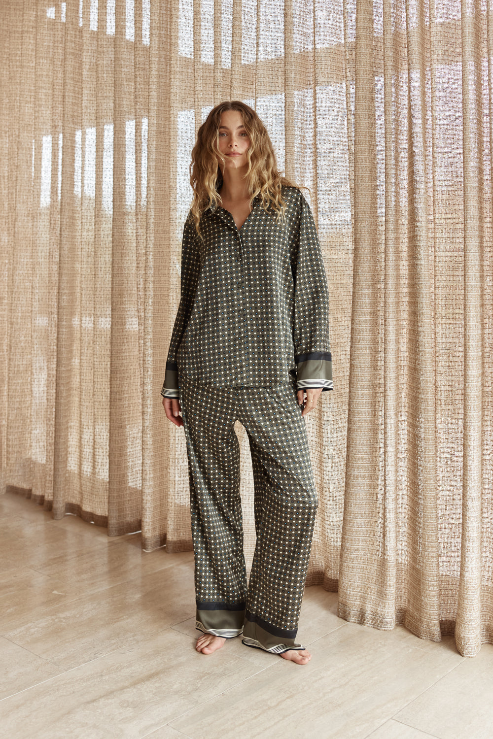 Scarlett Printed Silky Satin PJ Set - Gingerlilly Sleepwear