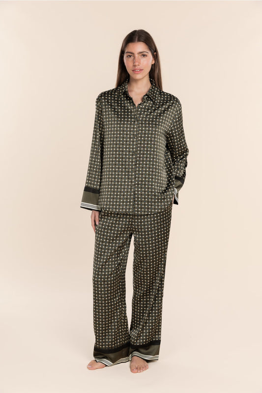 Scarlett Printed Silky Satin PJ Set - Gingerlilly Sleepwear
