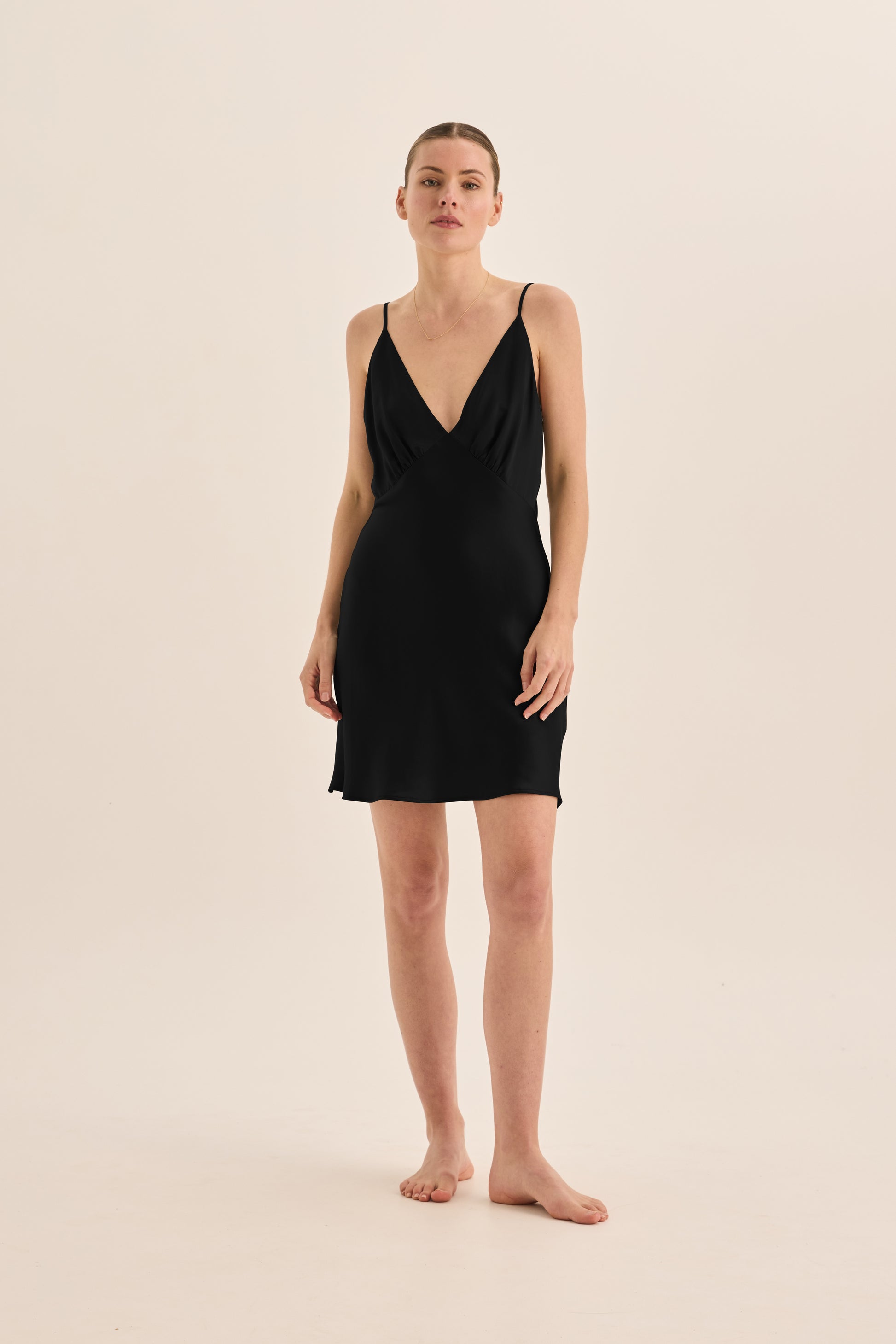 Seraphina Pure Silk Short Chemise - Gingerlilly Sleepwear