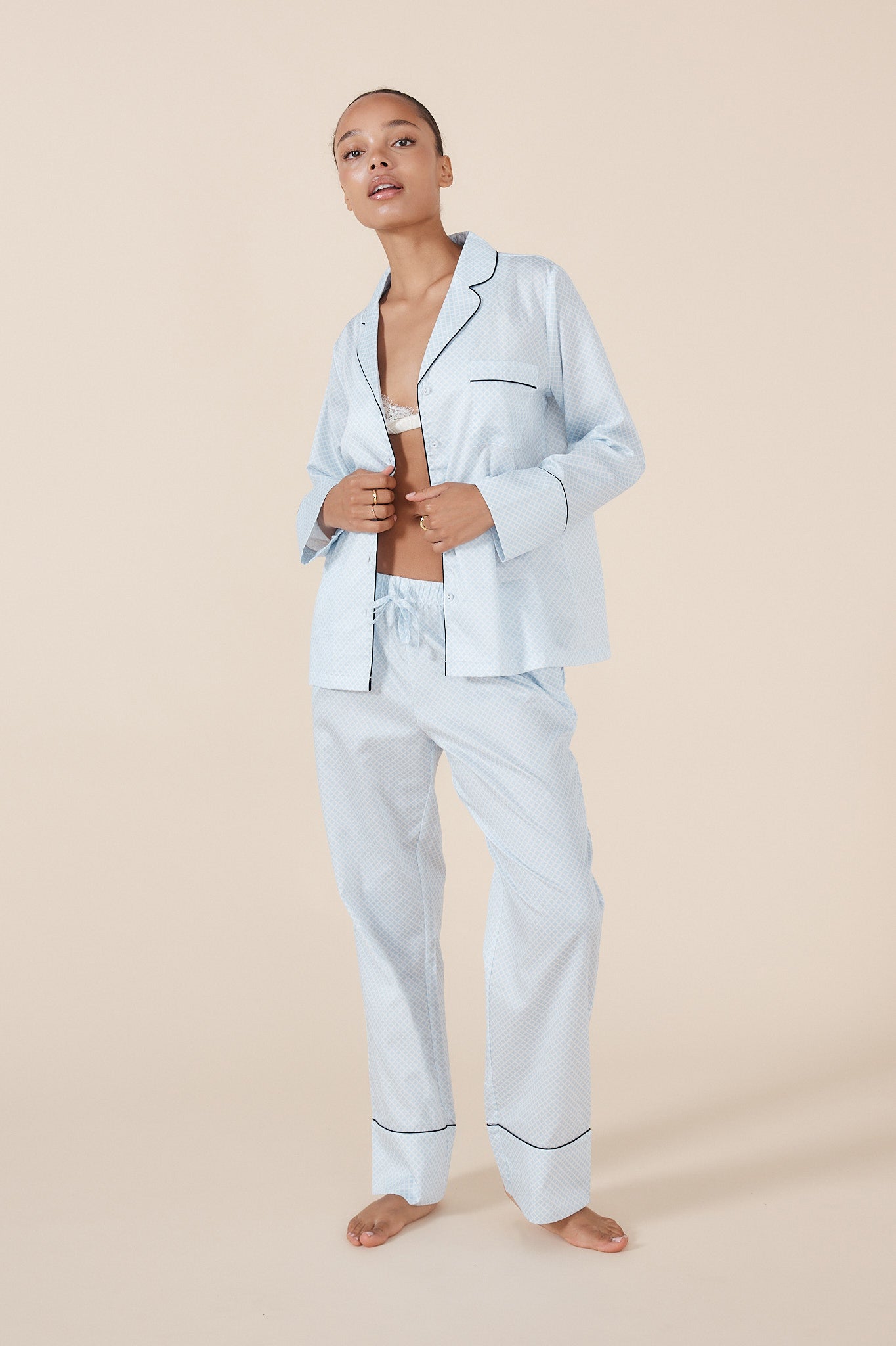 Sky Diamond Cotton PJ set - Gingerlilly Sleepwear