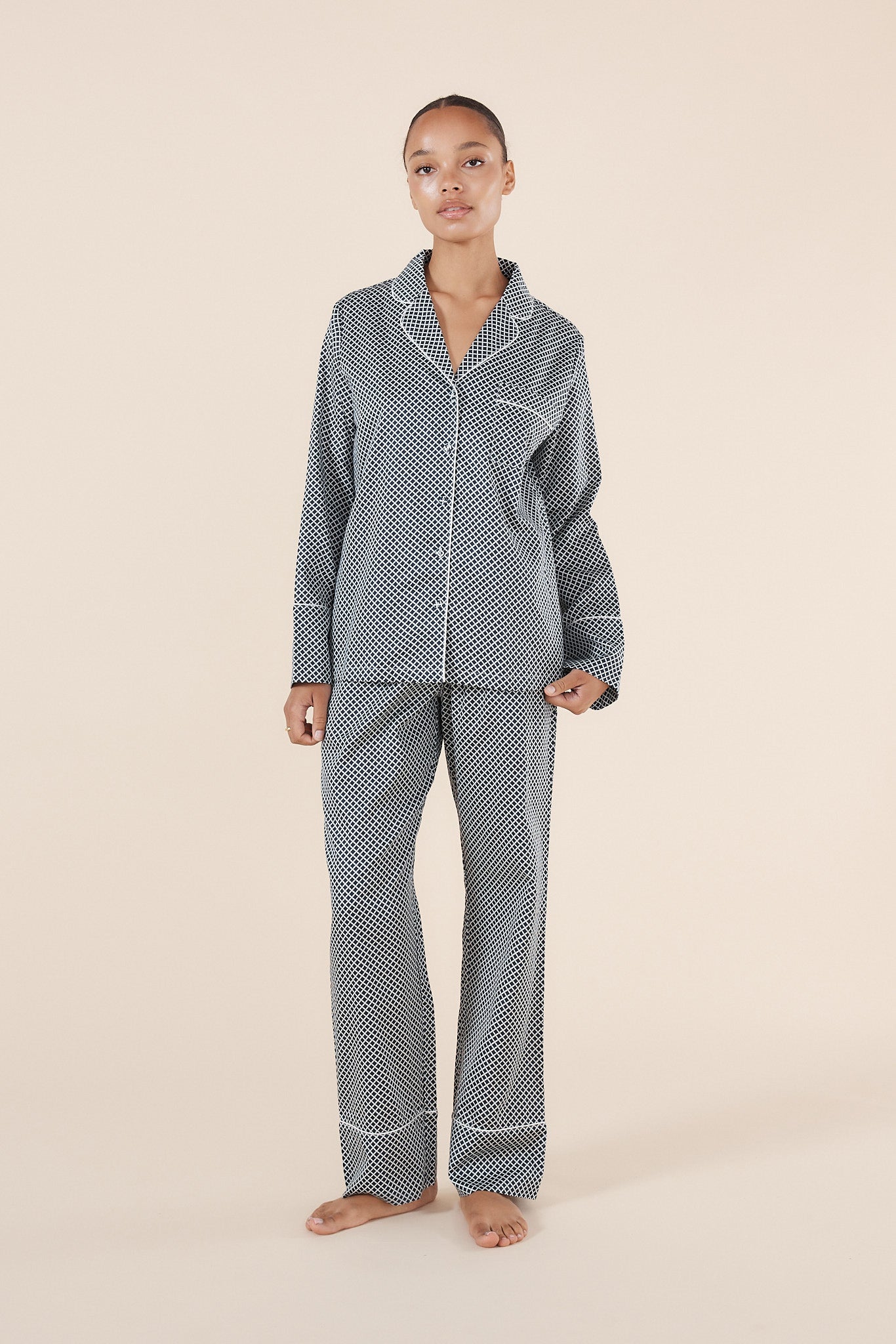 Sky Diamond Cotton PJ set - Gingerlilly Sleepwear