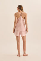 Sofia Pink Linen Cami and Short Set - Gingerlilly Sleepwear