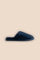 Gingerlilly St Moritz Mock Suede Slipper Navy - Side