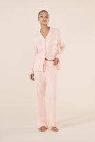 Gingerlilly Tessa Bamboo Long PJ Set - Pink - Front